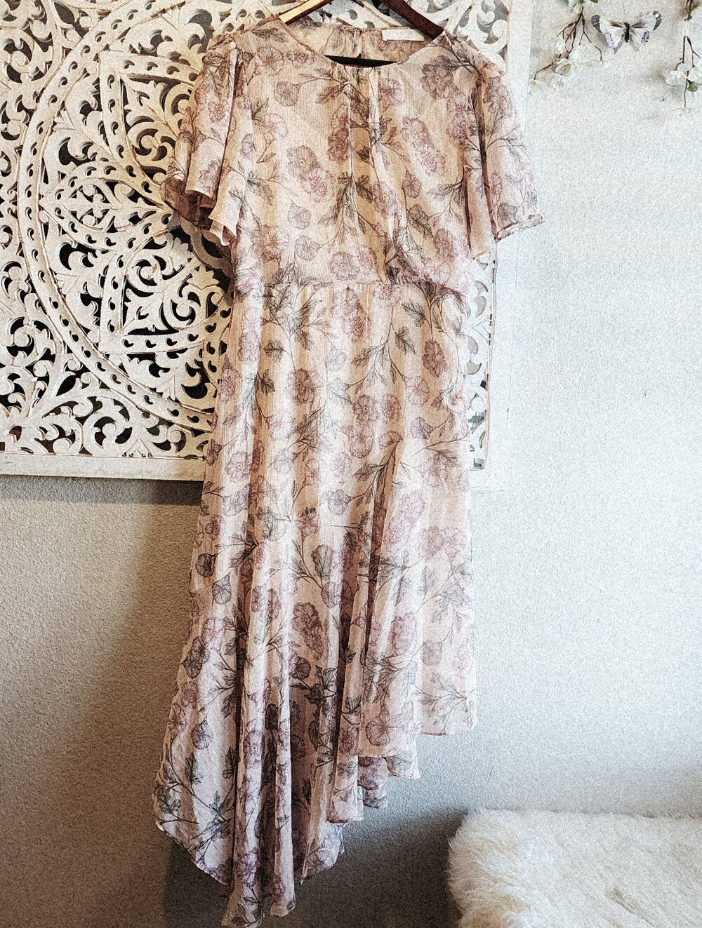ANTHROPOLOGIE ASTR THE LABEL FLORAL PRINT FLOWY NWOT DRESS WOMENS SZ XLARGE - Picture 6 of 16